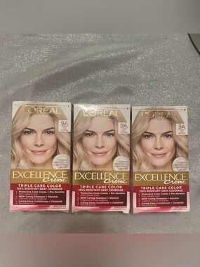 L'Oreal Excellence Creme 9A Light Ash Blonde Hair Color (3 Pack)